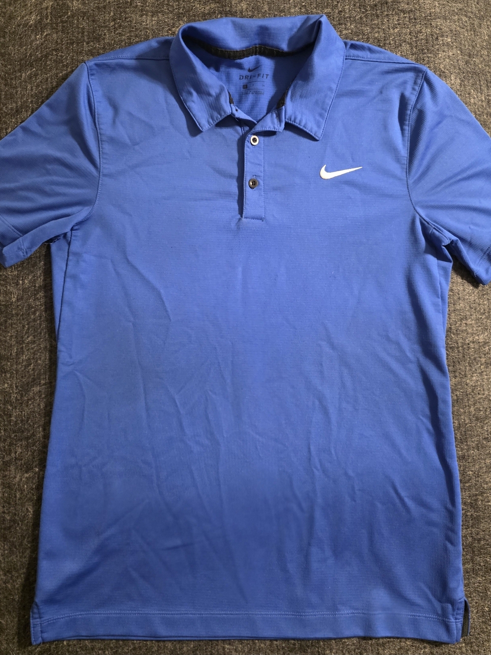 Nike Men's Royal Blue Polo with White Swoosh